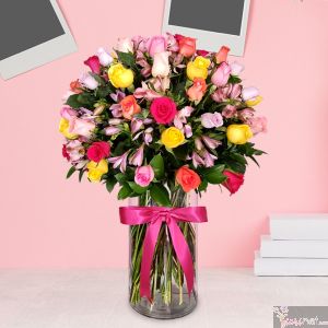 50 rosas premium de colores