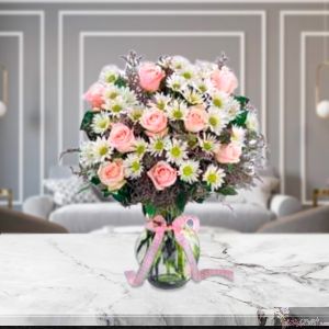 Rosas con margaritas