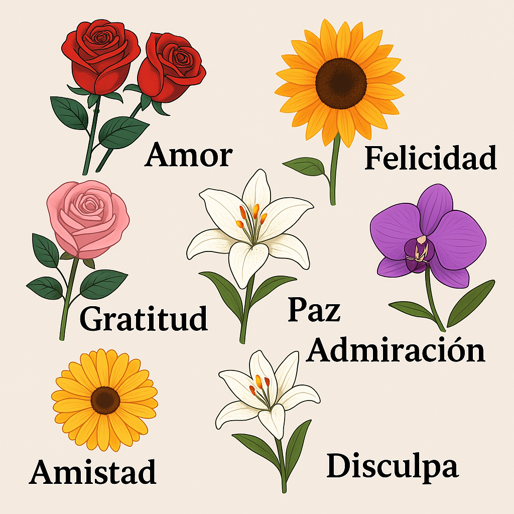¿Qué tipo de flor representa cada emoción?